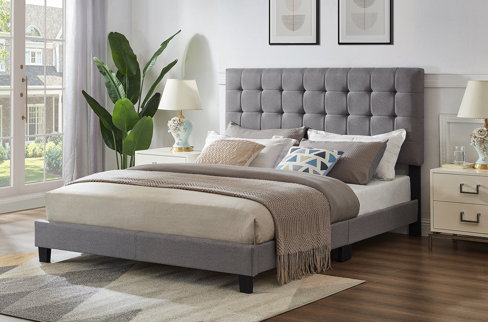 Modern Adjustable Headboard Platform Bed (T-2114)