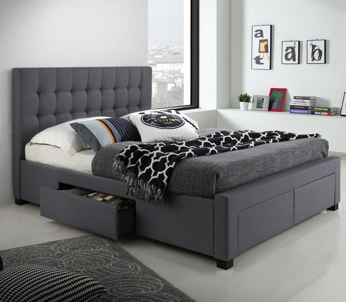 Contemporary Storage Platform Bed Frame (T-2152)