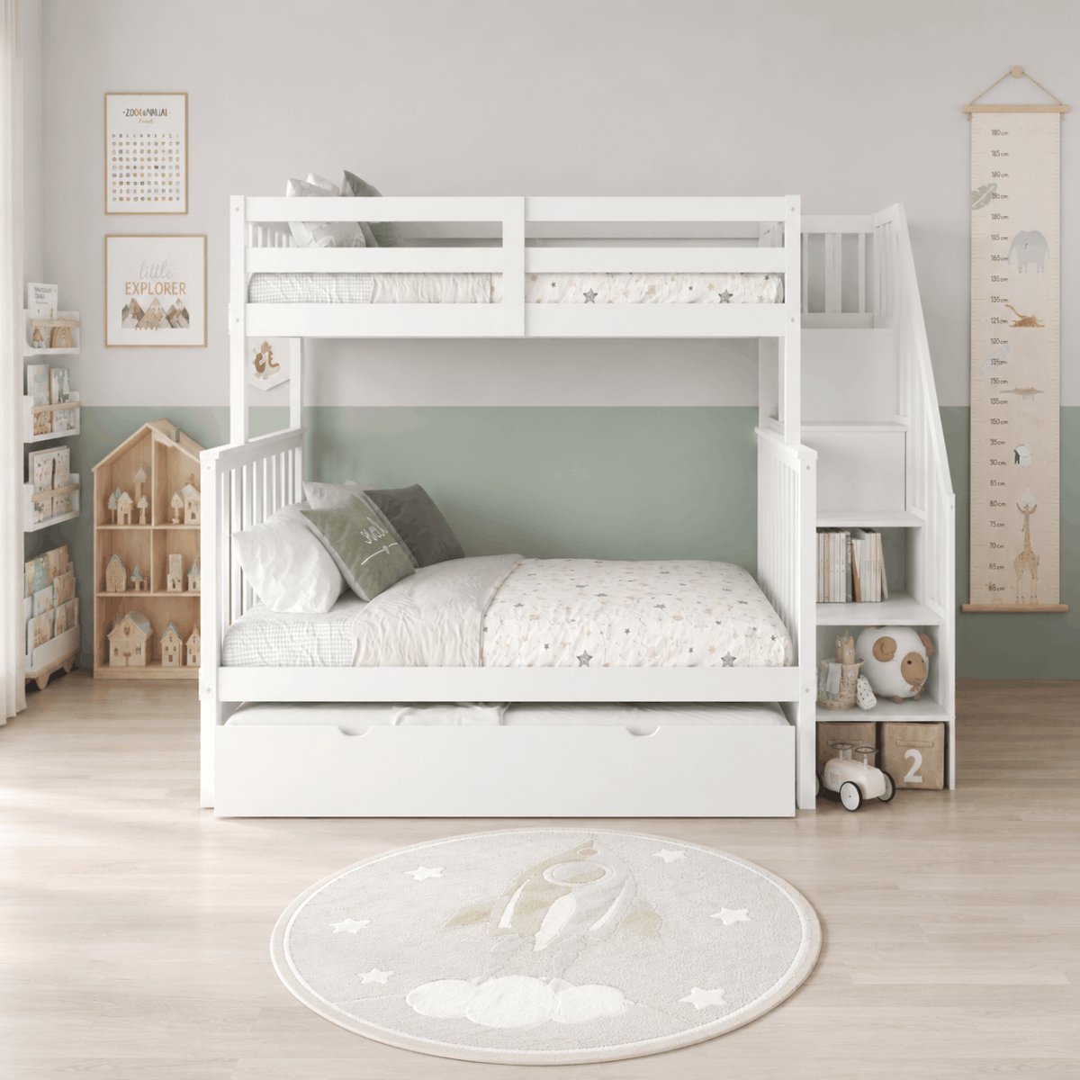 Premium Modern Bunk Bed – Space-Saving Design T-2594
