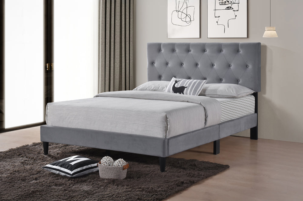 Premium Adjustable Platform Bed Frame – Black Leatherette or Grey Linen (T-2106)