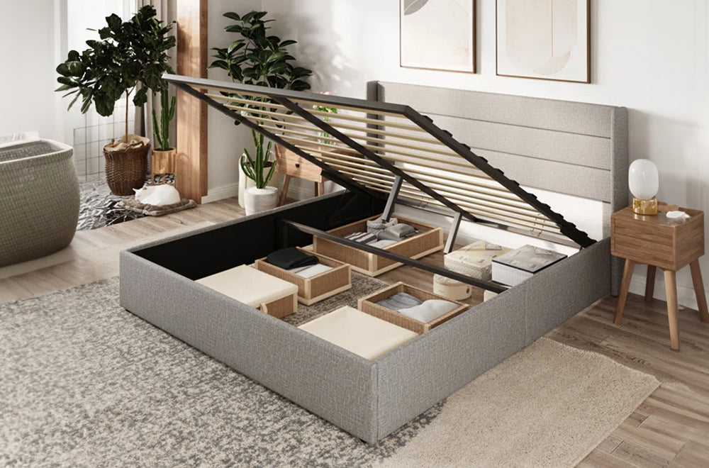 Stylish Utility: Modern Bed with Secret Storage (T-2160)