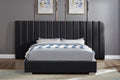 Premium Velvet Platform Bed with Extended Headboard (T-2379)