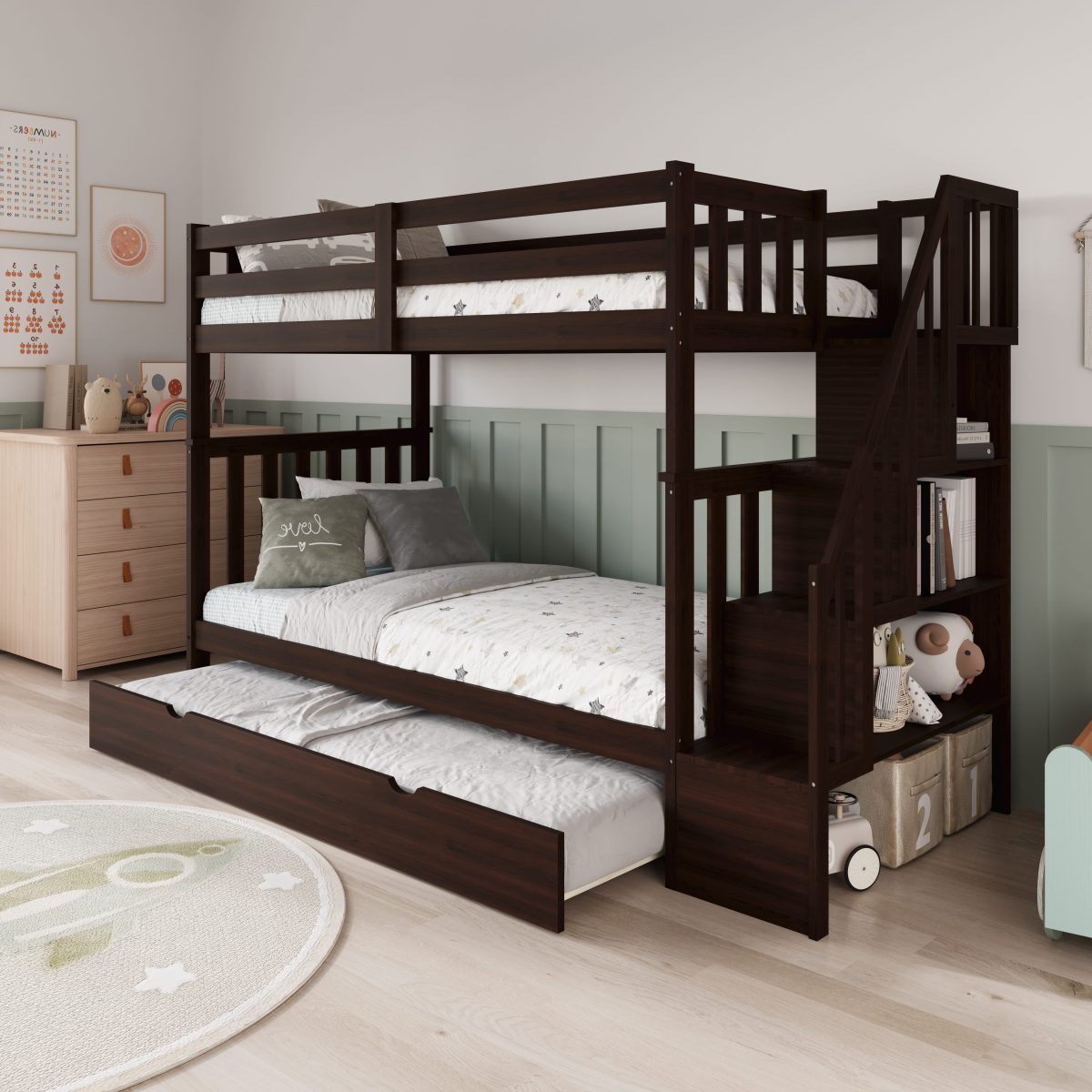 Premium Modern Bunk Bed – Space-Saving Design T-2594