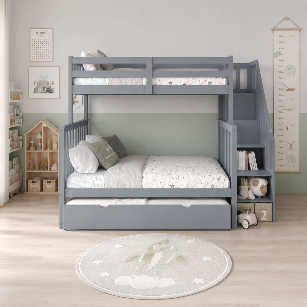 Premium Modern Bunk Bed – Space-Saving Design T-2594