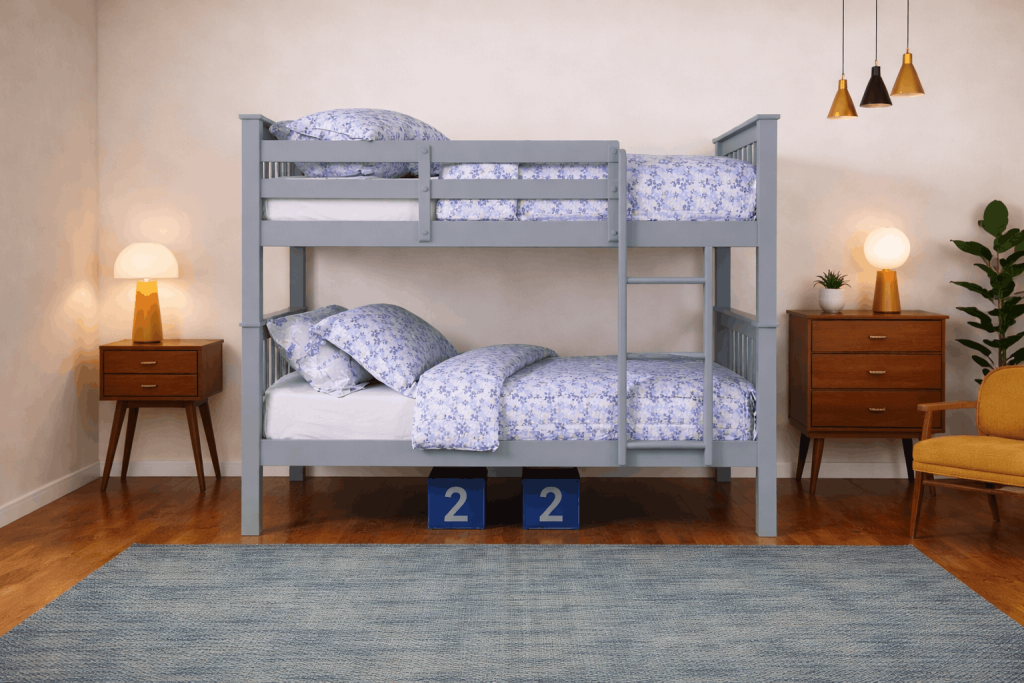 Durable Twin-Over-Twin Bunk Bed T-2500