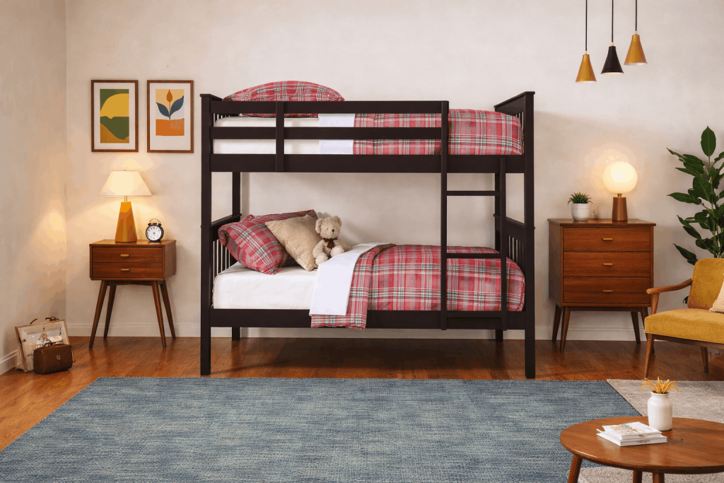 Durable Twin-Over-Twin Bunk Bed T-2500